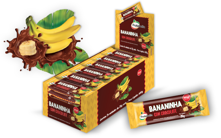 Bananinha com cobertura de chocolate